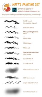 Photoshop CC高级插画创作笔刷合集素材免费下载-玩吧资源站