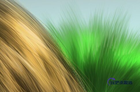 纤细的毛发类、头发类、纤维发束类材质Photoshop CC笔刷素材-玩吧资源站