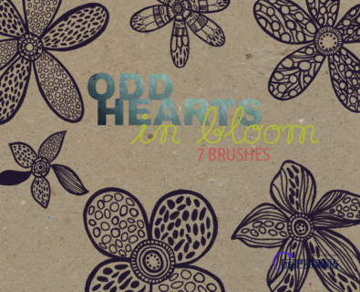 手绘童趣鲜花涂鸦花朵PS笔刷素材-玩吧资源站