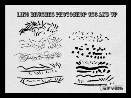 灵感线条、笔触PS画笔笔刷-玩吧资源站