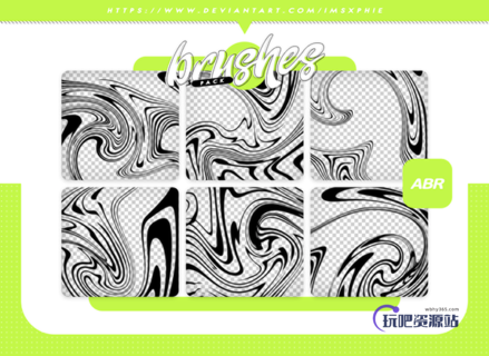 恐怖扭曲的背景纹理PS笔刷素材-玩吧资源站