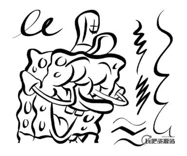 卡通涂鸦绘画PS笔刷素材-玩吧资源站