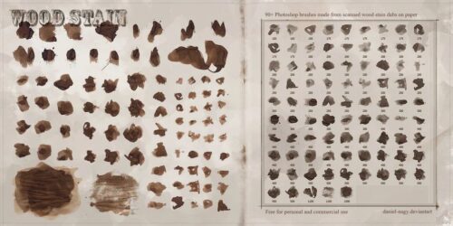 高级水墨污渍、水彩墨水涂痕PS笔刷素材-玩吧资源站