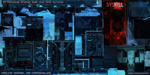 电子垃圾纹理图片PS笔刷素材-玩吧资源站