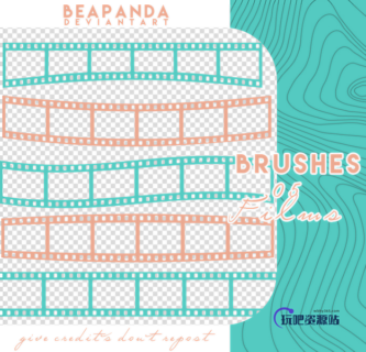 电影胶卷背景纹理PS笔刷素材-玩吧资源站