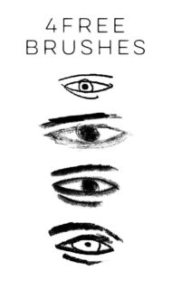 4种免费素描类笔触纹理PS笔刷-玩吧资源站