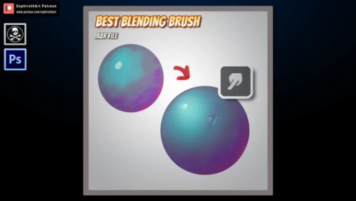 颜色混合、表面模糊笔触PS笔刷素材-玩吧资源站