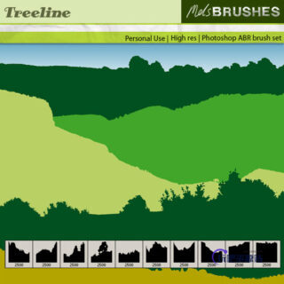 草丛剪影图像PS笔刷素材-玩吧资源站