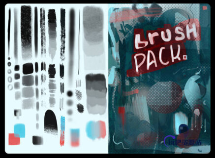 油漆、油墨、插图插画专用PS笔刷-玩吧资源站