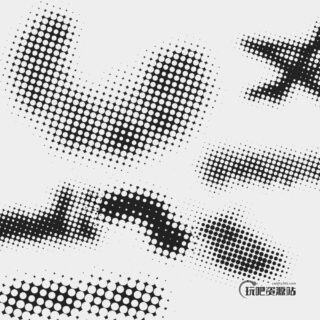 复点纹理、点阵的背景PS笔刷素材-玩吧资源站