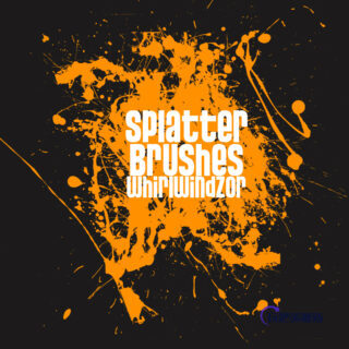 超级疯狂的飞溅效果PS油墨挥洒笔刷-玩吧资源站