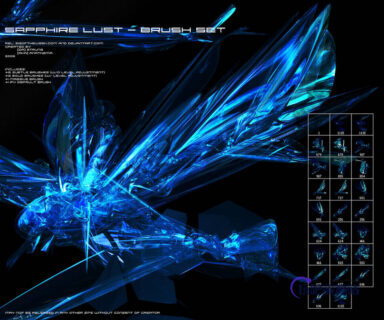 蓝宝石欲望套装_水晶效果PS笔刷-玩吧资源站