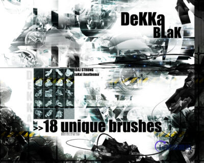 3D抽象几何图像叠变效果PS笔刷素材-玩吧资源站