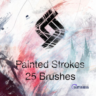 狂暴、狂野刷子纹理PS笔刷素材-玩吧资源站