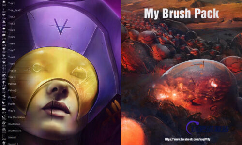 幻想未来CG笔触类型PS笔刷素材-玩吧资源站