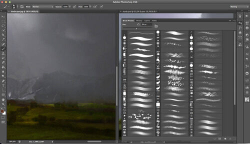 一套笔墨笔触痕迹、油画笔触PS笔刷素材-玩吧资源站