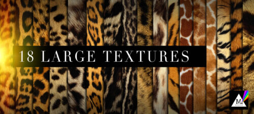 18种豹子、老虎等野生动物皮毛、皮肤纹理PS笔刷（JPG图片格式）-玩吧资源站