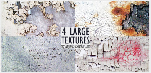 4种油漆剥落、干旱纹理效果PS笔刷素材（JPG图片格式）-玩吧资源站