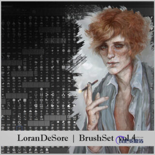 一套全功能CG插图插画创作笔触PS笔刷-玩吧资源站