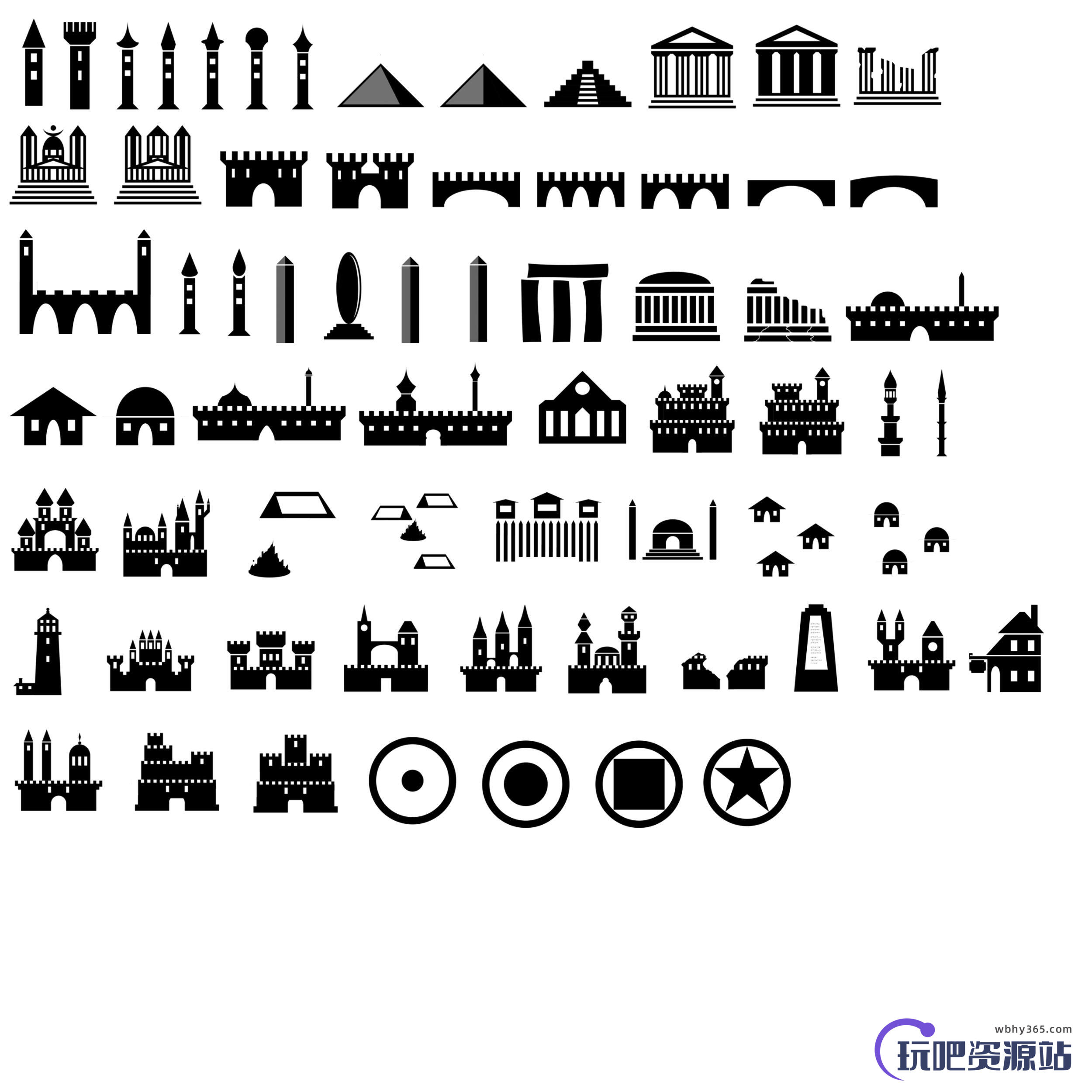 欧式建筑物缩影适量风格图像PS笔刷