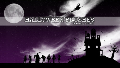万圣节魔幻装扮PS笔刷素材-玩吧资源站