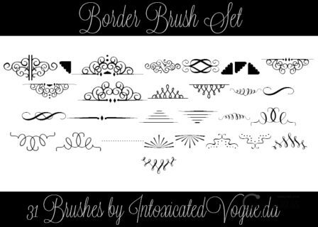31种优雅的线条艺术印花PS贵族花纹笔刷-玩吧资源站