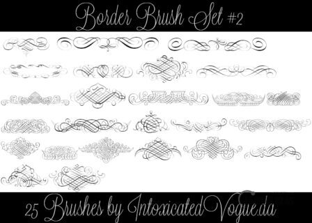 25种贵族线条印花PS笔刷素材-玩吧资源站
