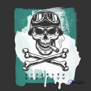 个性骷髅头印记PS笔刷-玩吧资源站