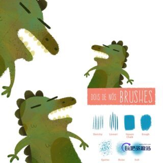 13个免费绘画笔触PS笔刷下载-玩吧资源站