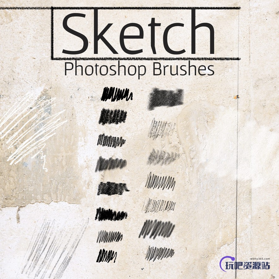 15种免费Photoshop素描式笔触笔刷