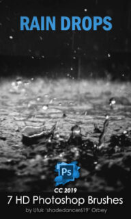 7种高清雨珠、水滴效果PS笔刷-玩吧资源站