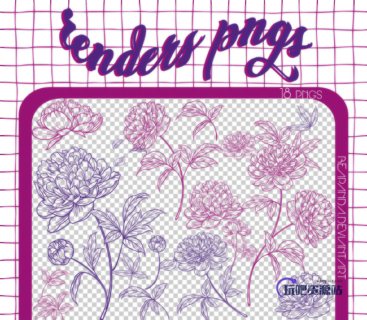 18种手绘精美的的鲜花花朵图案PS笔刷（PNG图片格式）-玩吧资源站