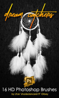 16种高清印第安羽毛挂饰PS笔刷素材-玩吧资源站