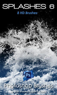 8种高清水花、溅水、水浪纹理PS笔刷-玩吧资源站