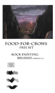 高级岩画笔触PS插画笔刷-玩吧资源站