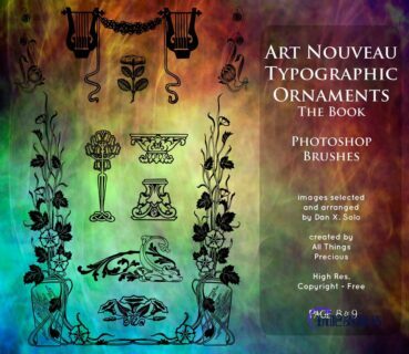 高级花纹经典花朵贵族印花图案PS笔刷-玩吧资源站