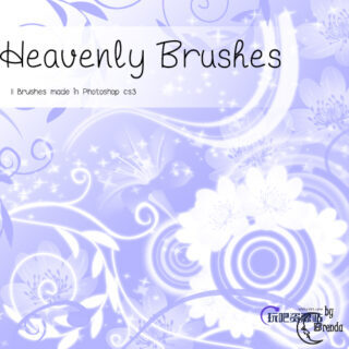 植物花纹背景PS笔刷素材-玩吧资源站