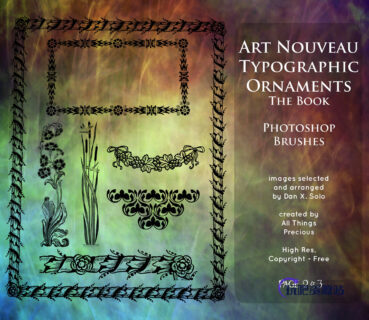 手绘植物花朵_欧式精美边框印花装饰PS笔刷-玩吧资源站