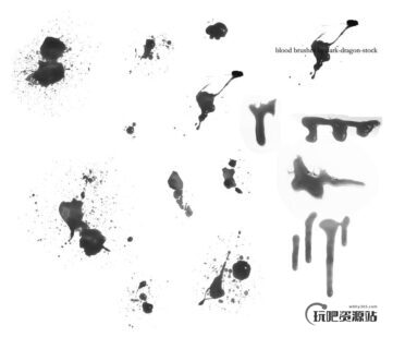 血液滴溅_流血PS笔刷素材-玩吧资源站