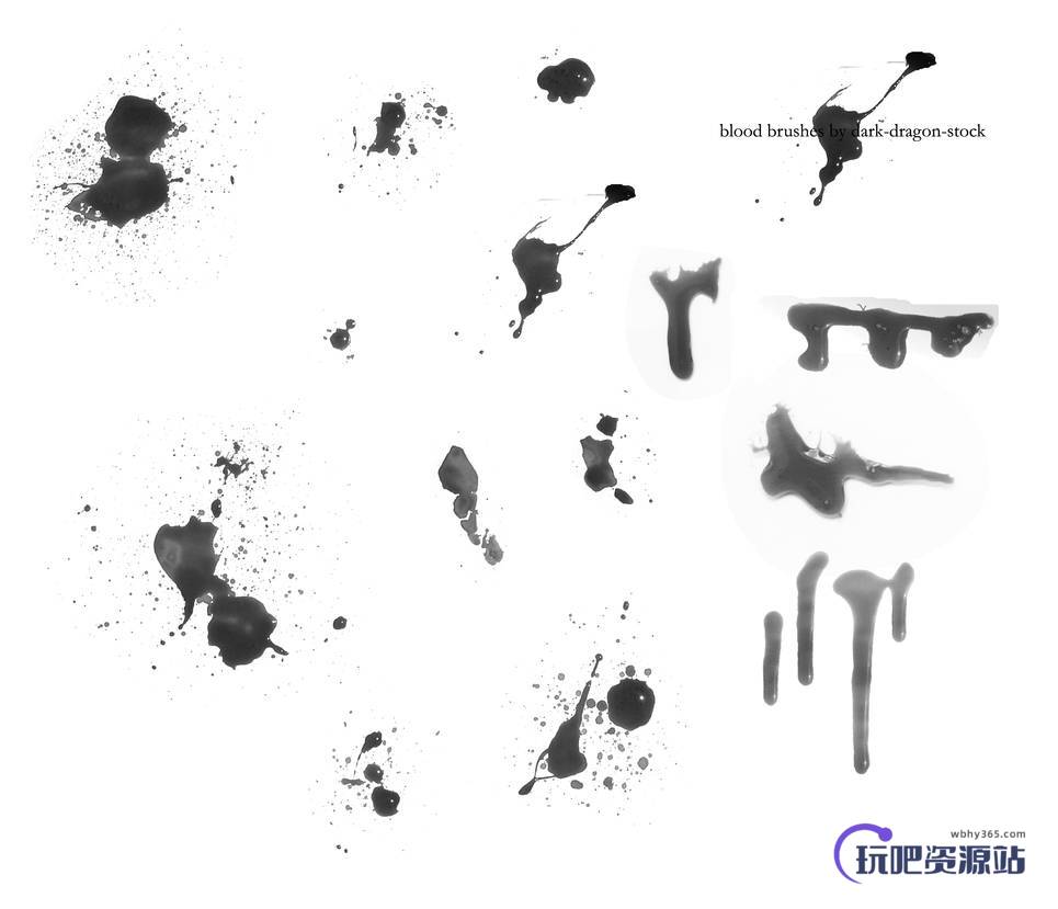 血液滴溅PS笔刷素材