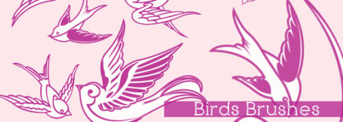 动物手绘燕子图案PS笔刷-玩吧资源站