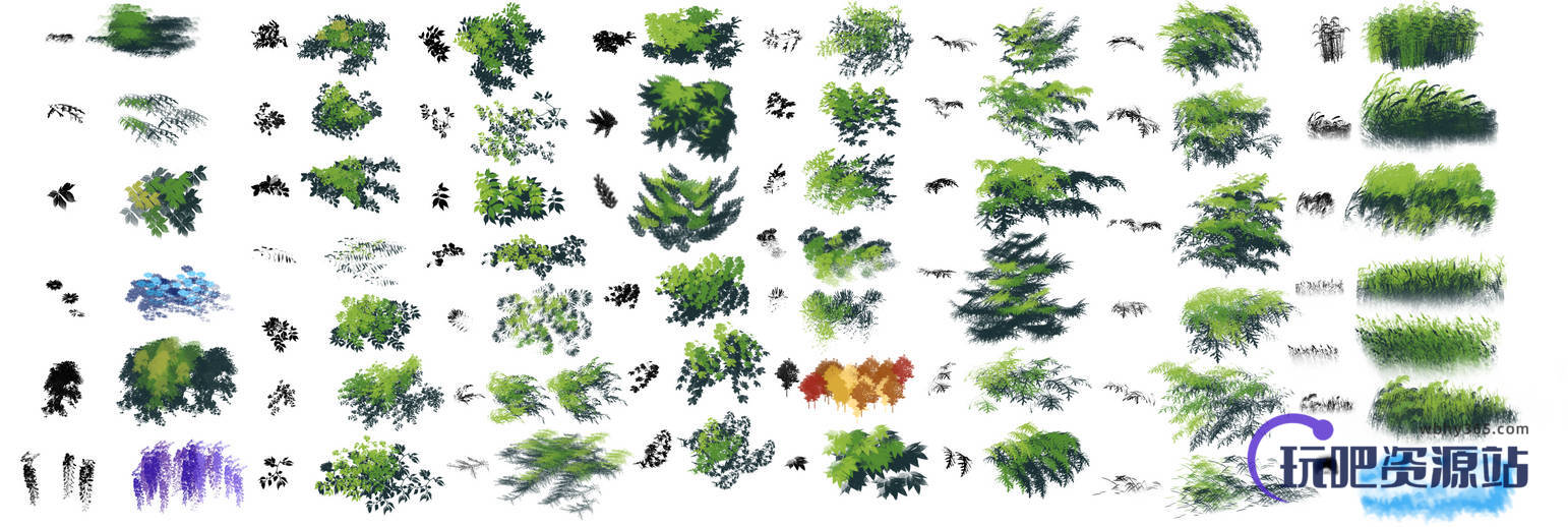 一组自然风景CG创作的PS笔刷素材