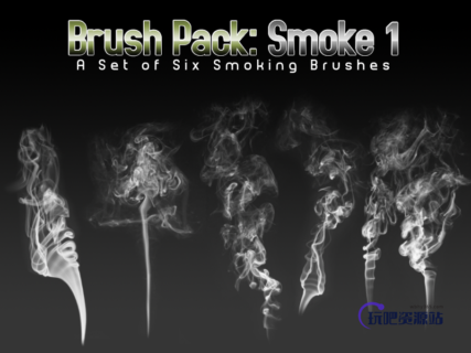 超真实烟雾燃烧效果PS笔刷素材-玩吧资源站