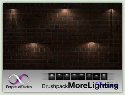 灯光照射、照明投射效果PS笔刷素材-玩吧资源站