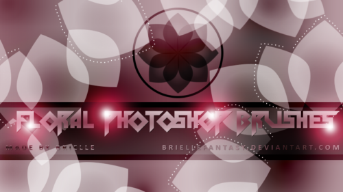 简单花卉几何图形PS笔刷素材-玩吧资源站
