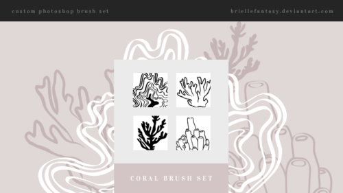 手绘海底珊瑚图案PS笔刷素材-玩吧资源站