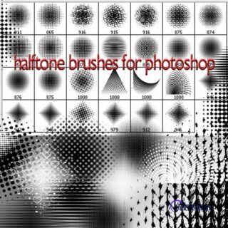 半色调、复点纹理效果PS笔刷下载-玩吧资源站