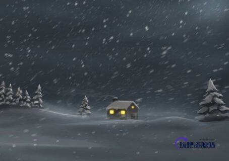 暴风雪、雪天、下雪背景PS笔刷下载-玩吧资源站