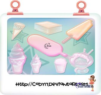 冰棍、棒冰、甜筒、雪糕、冰淇淋等图像PS笔刷-玩吧资源站