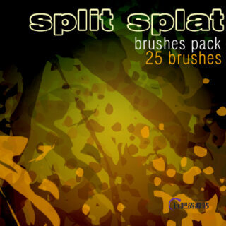 25种油漆泼溅、滴溅效果PS笔刷下载-玩吧资源站